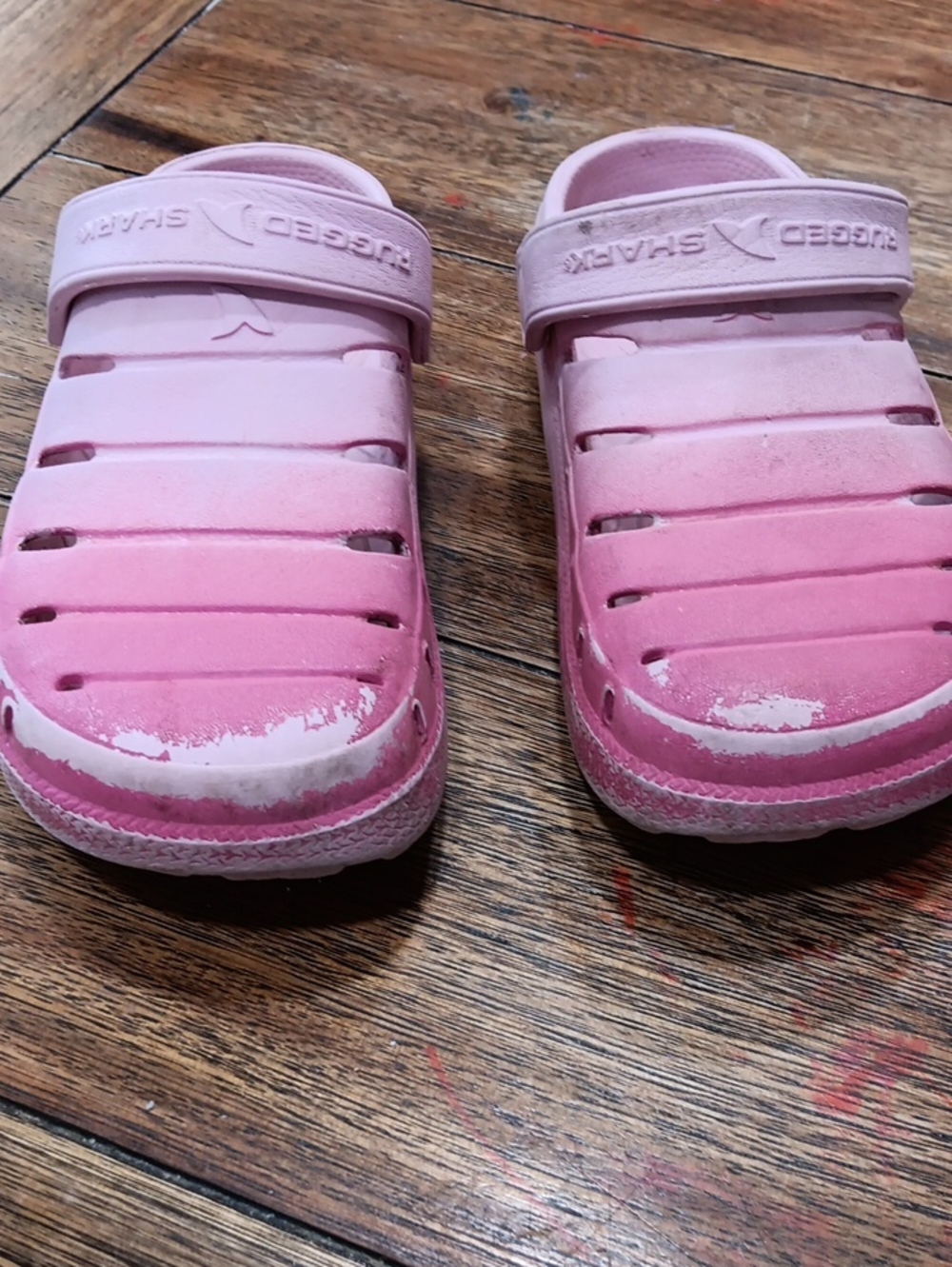 Rugged Shark Kids Pink Slip-On Water Shoes